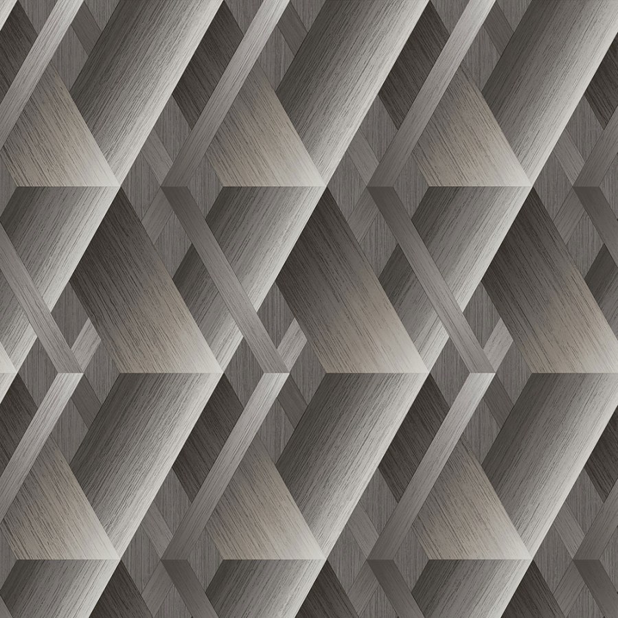 Geometrijske 3D flis tapeta za zid, imitacija drva WL2601 | Ljepilo besplatno - Grandeco