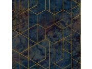 Geometrijska mramorna plava flis tapeta za zid WL2503 | Ljepilo besplatno Grandeco
