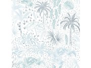 Flis tapeta Arty s palmama, biljkama i lišćem A83101 | Ljepilo besplatno Upéga