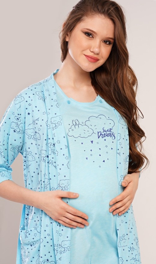Ženski kućni ogrtač uz trudničku majicu Sweet dreams