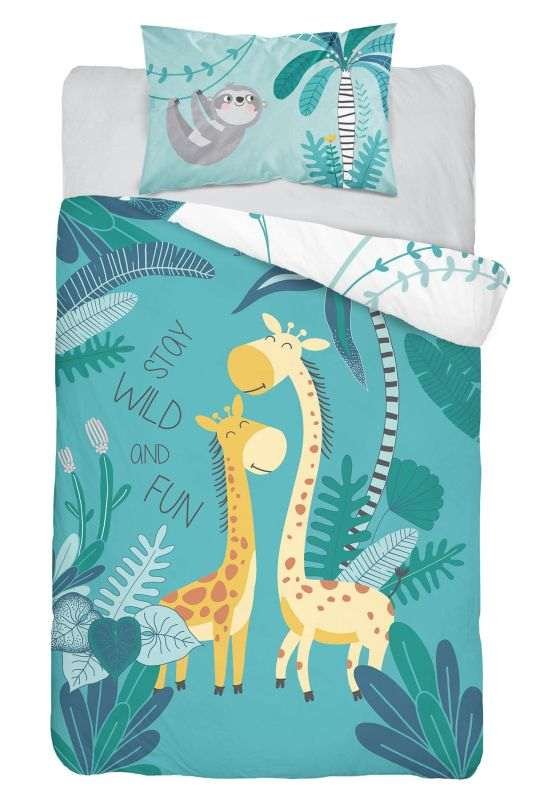 DETEXPOL Bambus posteljina Žirafe tirkiz Pamuk, Bambus, 100/135, 40/60 cm - Posteljina za krevetiće