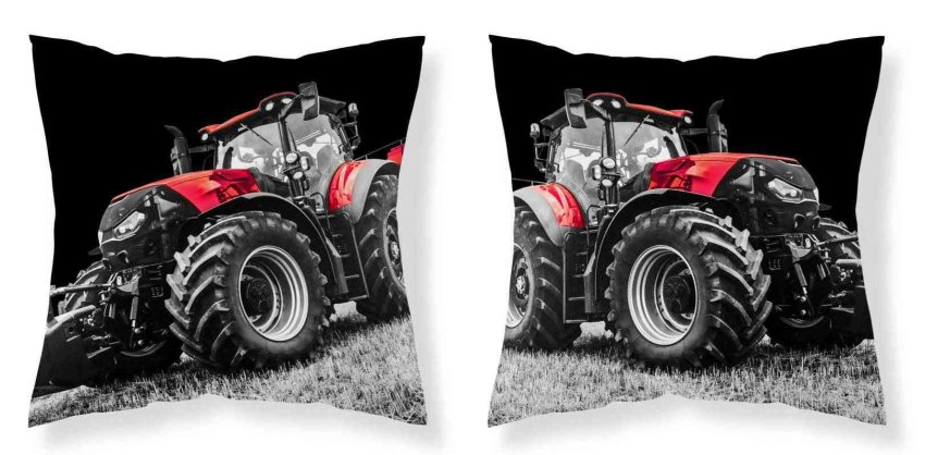 DETEXPOL Navlaka za jastuk Traktor crvena mikro poliester, 40/40 cm - pokrivači za jastuke