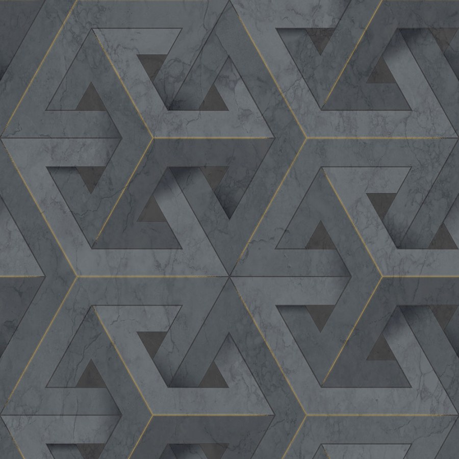 Siva geometrijska mramorna periva tapeta od flisa 234709 | Ljepilo besplatno - Na skladištu