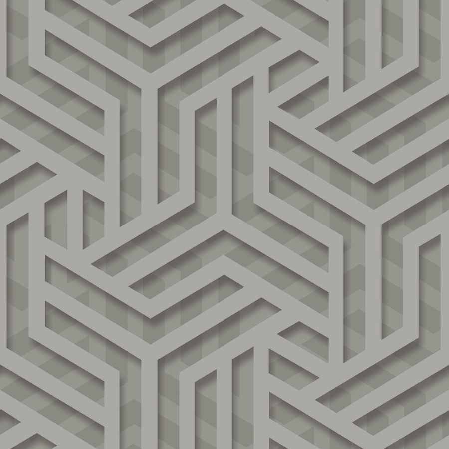 Siva geometrijska periva tapeta od flisa 235009 | Ljepilo besplatno - Na skladištu