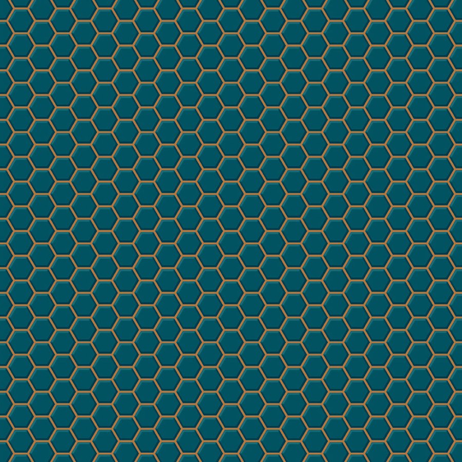 Periva flis tapeta hexagoni 112651 | Ljepilo besplatno - Na skladištu