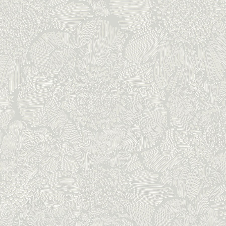 Bijela flis tapeta cvijeće A56401 | Ljepilo besplatno - Na skladištu