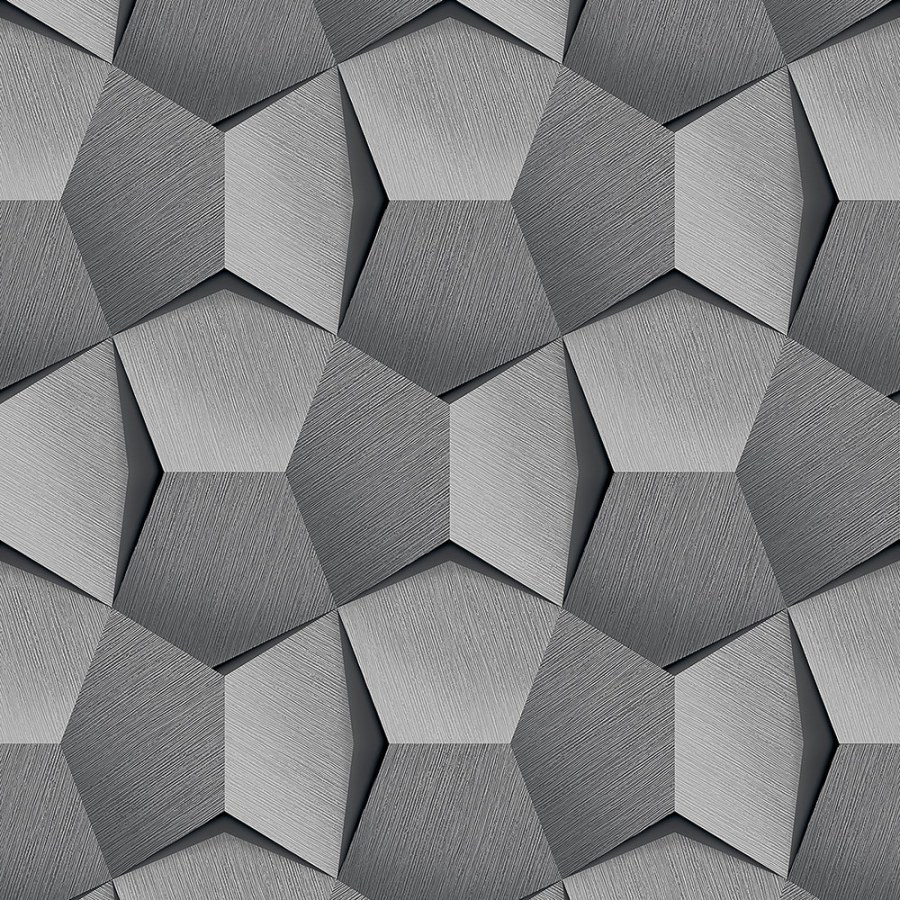 Geometrijska siva flis tapeta A54601 | Ljepilo besplatno - Na skladištu