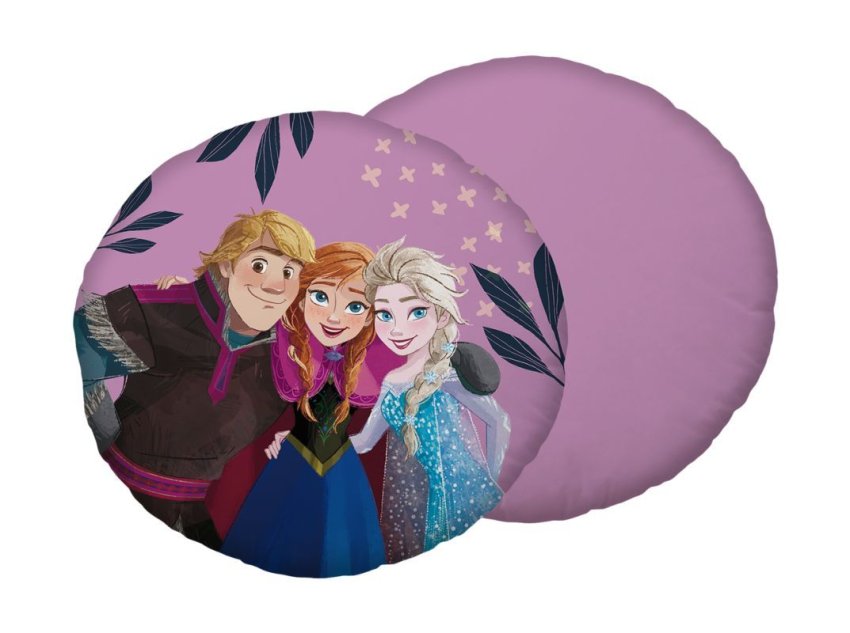 JERRY FABRICS Oblikovani mikropliš jastuk Ledeno kraljevstvo Prijatelji Poliester, promjer 40 cm