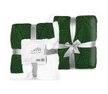 FARO deka od flisa s janjećim lišćem zeleni poliester, 150/200 cm Deke i vreće za spavanje - deke od flisa