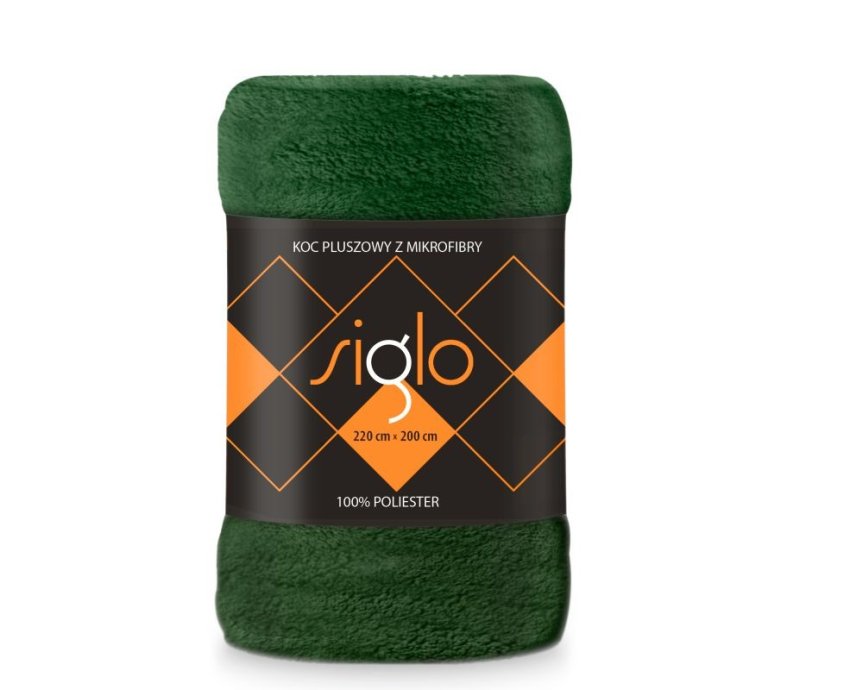 FARO Pokrivač mikropliš super mekana bočica zeleni poliester, 220/200 cm - mikro deke
