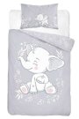 DETEXPOL posteljina za krevetić Elephant baby siva Pamuk, 100/135, 40/60 cm Posteljina za krevetiće