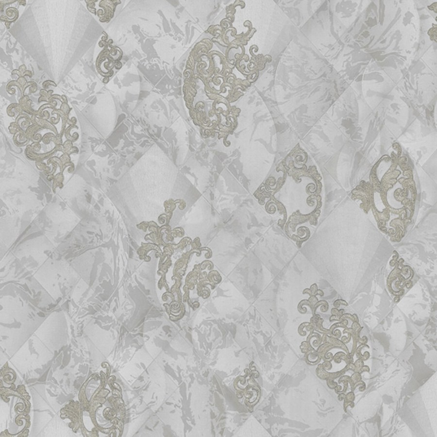 Luksuzna siva flis tapeta s metalickými ornamenti - M31927 Magnifica Murella | Ljepilo besplatno - Zambaiti Parati