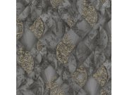 Luksuzna sivo-crna flis tapeta metalni ornamenti - M31926 Magnifica Murella | Ljepilo besplatno