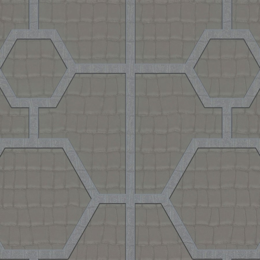 Siva geometrijska flis tapeta s vinil površinom Z80026 Philipp Plein | Ljepilo besplatno - Zambaiti Parati