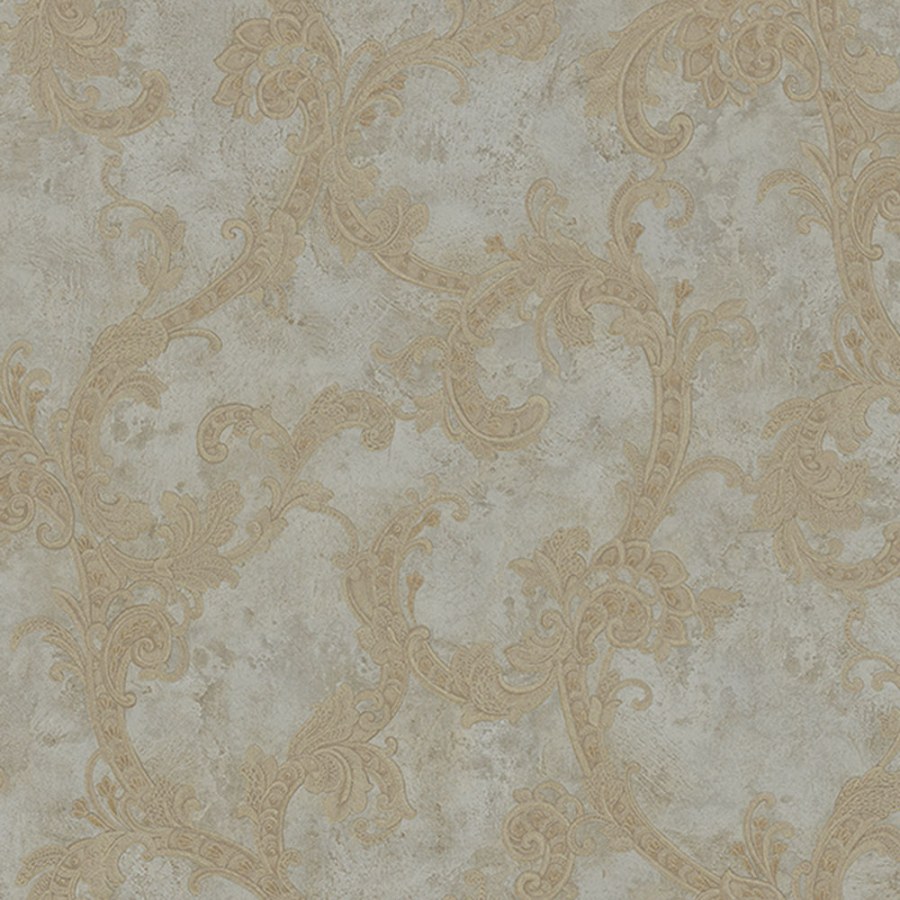 Luksuzna zlatna-bež barokna flis tapeta ornamenti - M13029, Murella Italia | Ljepilo besplatno - Zambaiti Parati