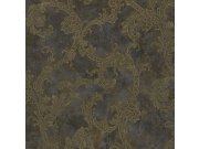 Luksuzna smeđa-zlatna barokna flis tapeta ornamenti - M13032, Murella Italia | Ljepilo besplatno