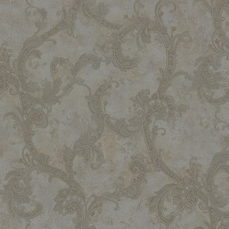 Luksuzna sivo-smeđa barokna flis tapeta za zid - ornamenti - M13025, Murella Italia | Ljepilo besplatno - Zambaiti Parati