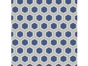 Luksuzna plava geometrijska flis tapeta za zid Z76045, Vision | Ljepilo besplatno