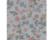 Plava flis tapeta za zid cvijeće, Z66807, Satin Flowers | Ljepilo besplatno