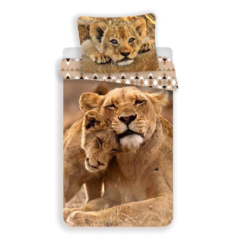 JERRY FABRICS Posteljina Lion Cubs Pamuk, 140/200, 70/90 cm - Posteljina foto print