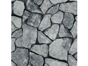 Periva vinilna tapeta imitacija kamenog zida siva, 555252 | Ljepilo besplatno