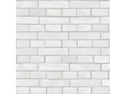 Periva vinilna tapeta za zid bijelo-siva cigla 555131 | Ljepilo besplatno Na skladištu
