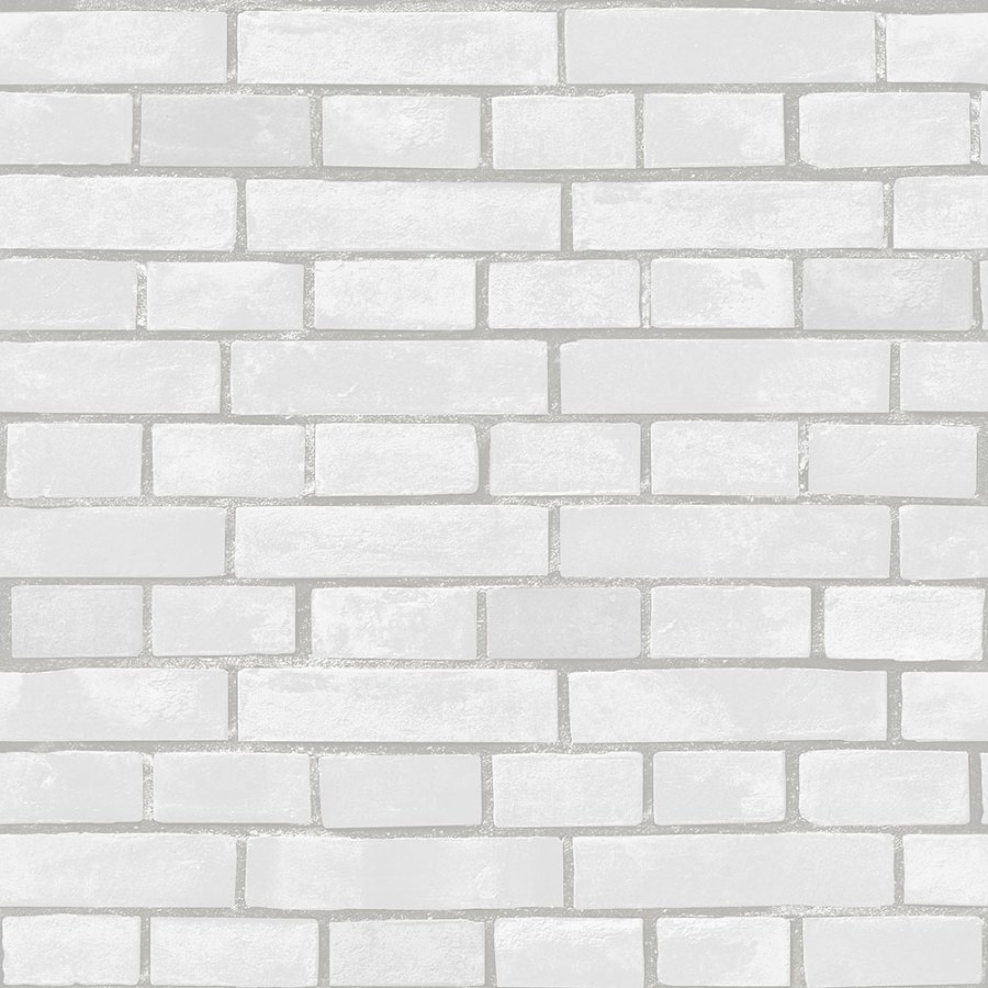Periva vinilna tapeta za zid bijelo-siva cigla 555131 | Ljepilo besplatno - Na skladištu