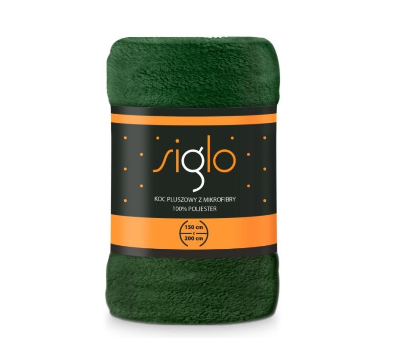 FARO Pokrivač mikropliš super mekana bočica zeleni poliester, 150/200 cm - mikro deke