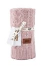 DETEXPOL Pletena pamučna deka za kolica roza Pamuk, 80/100 cm Deke i vreće za spavanje - pletene deke