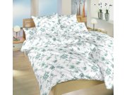 Krep plahte Cvjetovi metvice na bijelom Posteljina za krevete - Posteljina - Posteljina od krep materijala