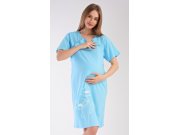 Ženska trudnička spavaćica Leontýna Žene - Ženske noćne košulje - Noćna spavačica za dojenje - Spavačica za dojenje s kratkim rukavima
