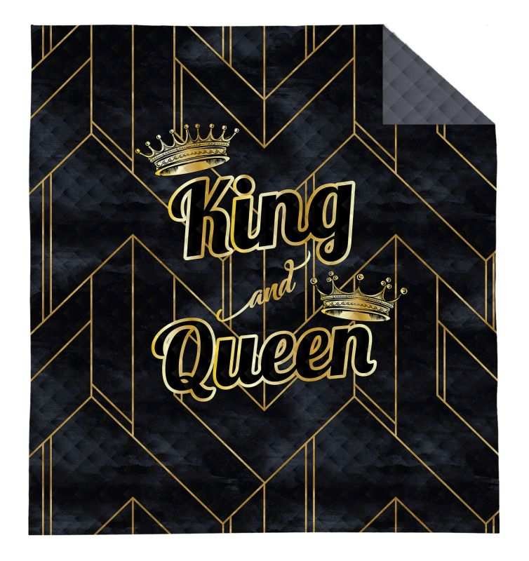 DETEXPOL Prekrivač King and Queen zlatni poliester, 220/240 cm - Pokrivači