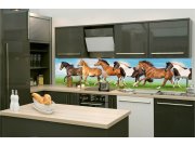 Samoljepljiva fototapeta za kuhinju KI-260-111 Stado konja | 260 x 60 cm
