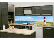 Samoljepljiva fototapeta za kuhinju KI-260-119 Svjetionik na plaži | 260 x 60 cm