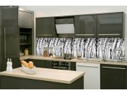 Samoljepljiva fototapeta za kuhinju KI-260-137 Crno-bijela trava | 260 x 60 cm Samoljepljive - Za kuhinje