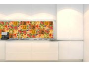 Samoljepljiva fototapeta za kuhinju KI-180-166 Oslikane pločice | 180 x 60 cm Samoljepljive - Za kuhinje