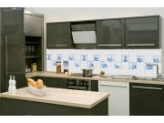 Samoljepljiva fototapeta za kuhinju KI-260-167 Plave pločice | 260 x 60 cm Samoljepljive - Za kuhinje