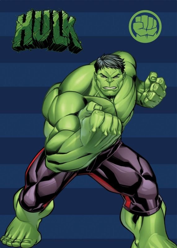 FARO Flis deka Avengers Hulk Poliester, 100/140 cm