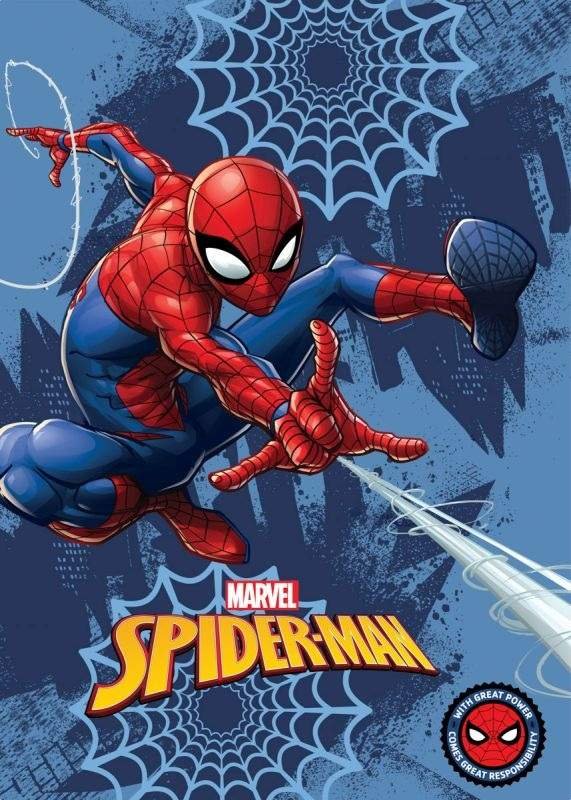 FARO Flis deka Spiderman Poliester, 100/140 cm