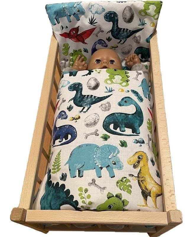 SDS Jastuci za krevetić za lutke Dino Pamuk, punjenje: Poliester, 1x 38x44 cm / 28x20 cm - poplune za lutke