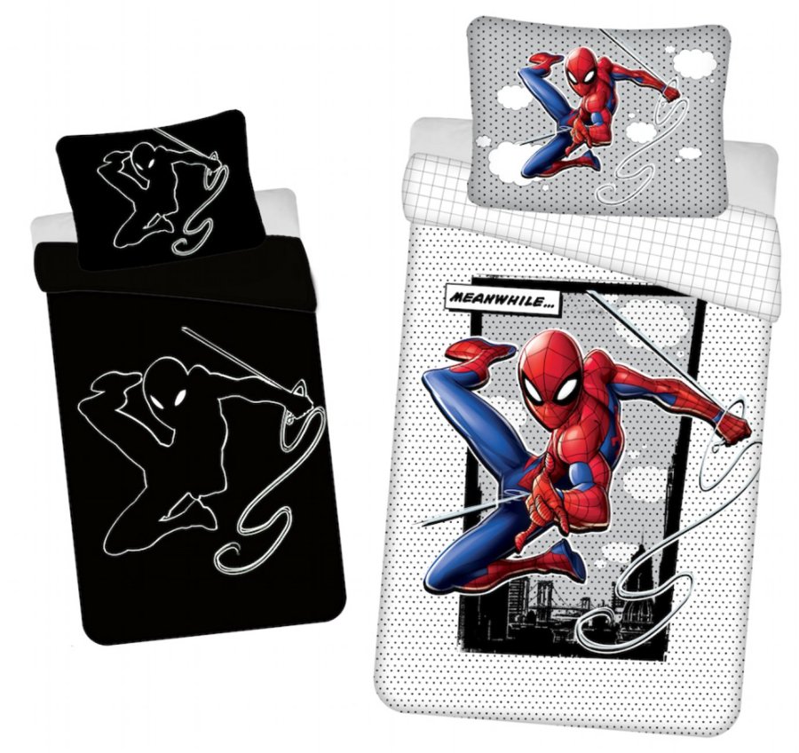 Spiderman 02 svjetleći efekt posteljina 140x200, 70x90 cm - Dječja posteljina sa efektom sjaja