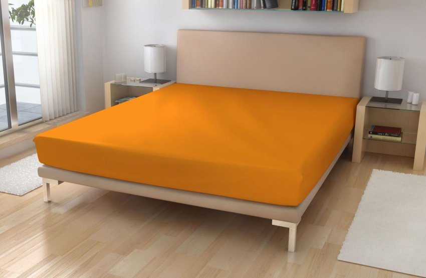 Jersey posteljina EXKLUSIVE Svetlo narančasta 90/200 - Dres 90x200