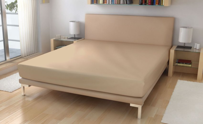 Polášek Nepropusno rastezljivo jastučnica od džerseja bijela kava Pamuk, poliuretanski premaz, 60/120 cm - Donje plahte