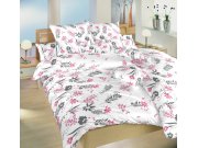 Posteljina od pamuka Agáta, ružičasta na bijelom, 140x200, 70x90 cm Posteljina za krevete - Posteljina - Posteljina pamuk