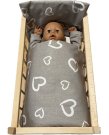 SDS Jastuci za krevetić za lutke Srca siva Pamuk, punjenje: Poliester, 1x 38x44 cm / 28x20 cm Igračke i oprema - poplune za lutke