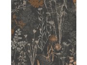 Crna tapeta za zid, cvijeće, listovi, 120718 | Ljepilo besplatno Na skladištu