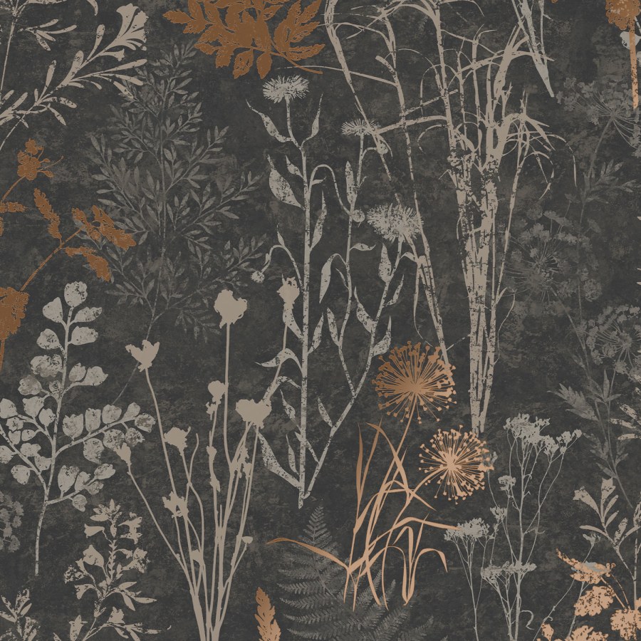 Crna tapeta za zid, cvijeće, listovi, 120718 | Ljepilo besplatno