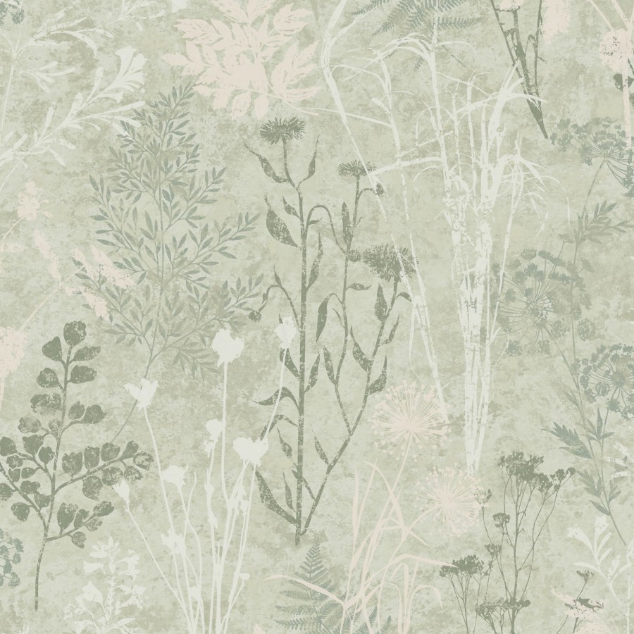 Zelena tapeta za zid, cvijetovi, listovi, 120716 | Ljepilo besplatno - Na skladištu