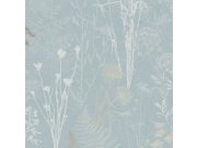 Plava tapeta za zid, cvijeće, listovi, 120715 | Ljepilo besplatno