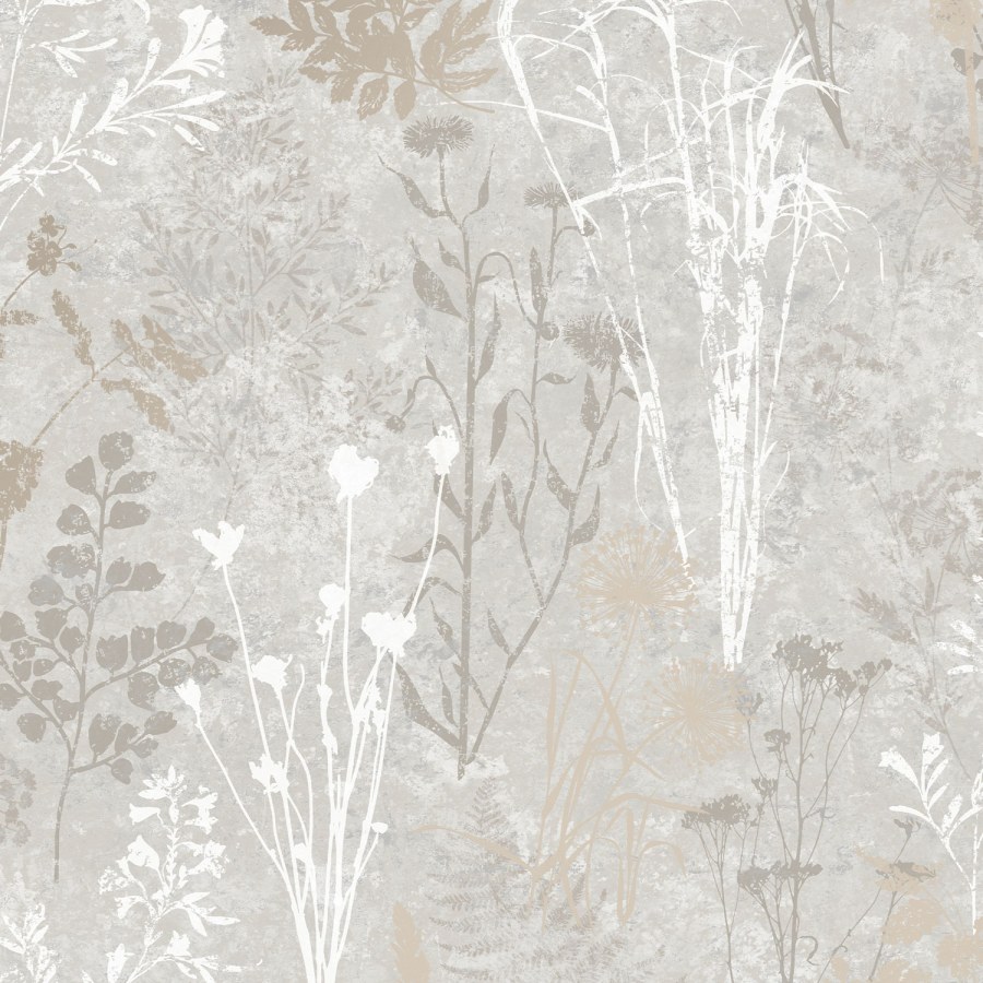 Siva tapeta na zid, cvijetovi, listovi, 120714 | Ljepilo besplatno - Na skladištu